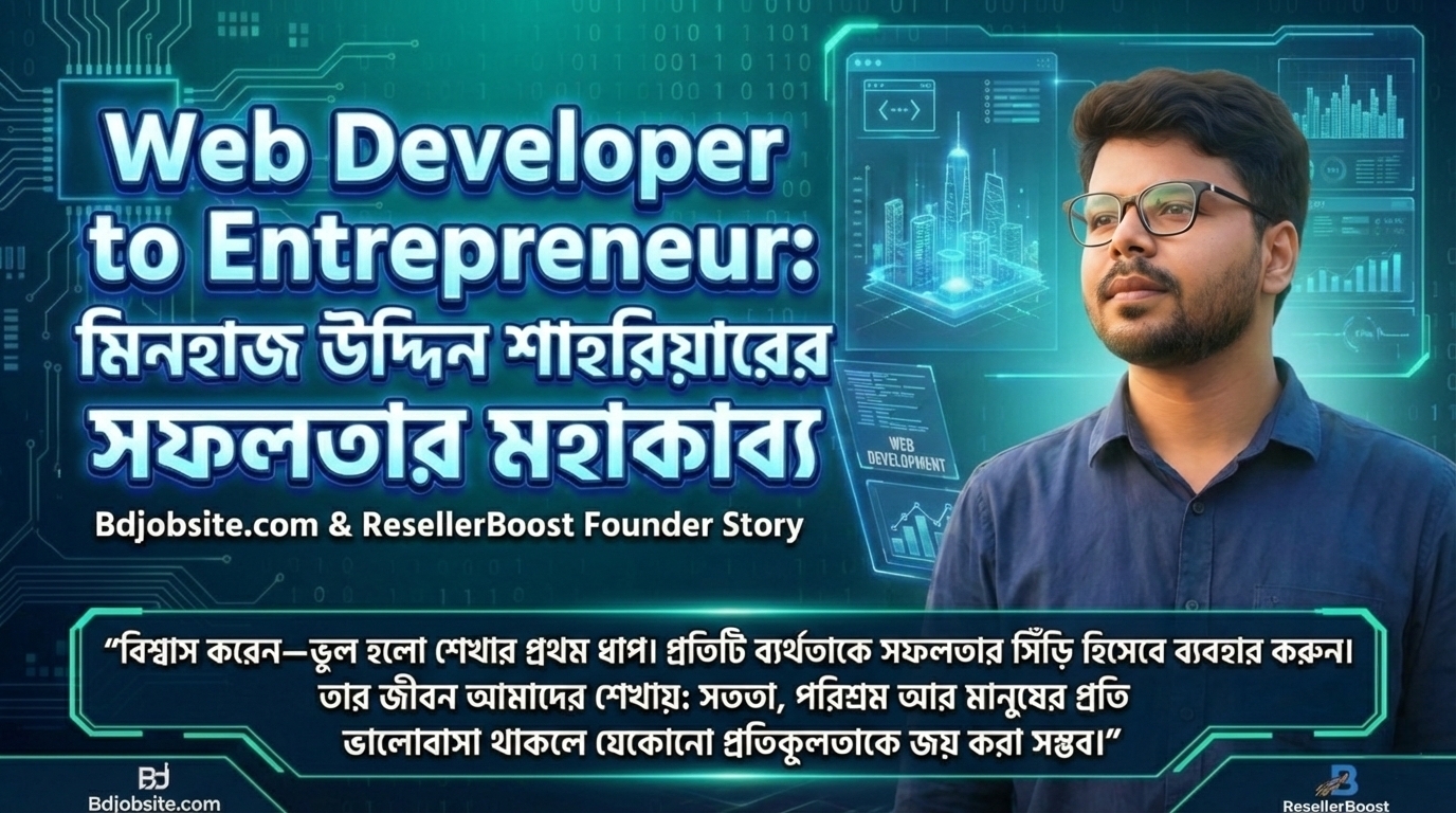 মিনহাজ উদ্দিন শাহরিয়ারের সফলতার মহাকাব্য - Bdjobsite.com & ResellerBoost.com Founder Story