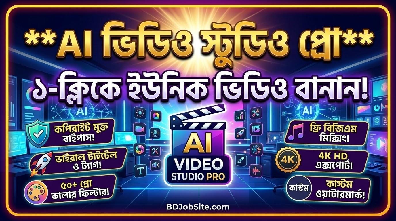 AI Video Studio Pro: ইউটিউব ও ফেসবুক কন্টেন্ট ক্রিয়েটরদের জন্য এক জাদুকরী টুল!